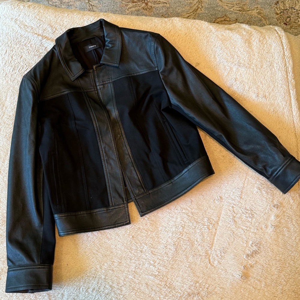 Theory Black Leather Women's Jacket